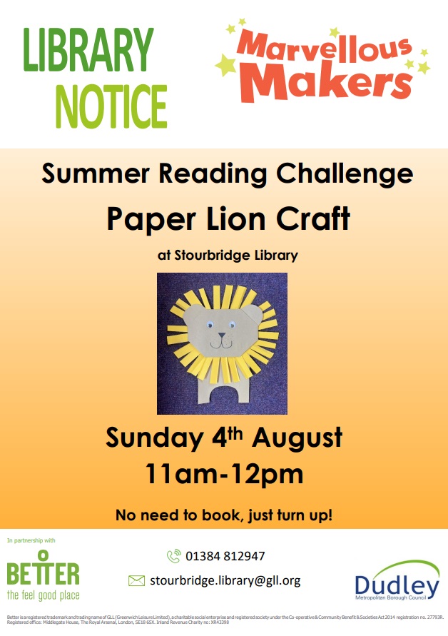 Stourbridge Library - Paper Lion Craft